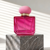 Flacons de parfum carrés en verre rose personnalisés 30ml 50ml 100ml avec pompe pulvérisatrice et capuchon pagode – Emballage cosmétique