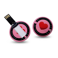 Clé USB promotionnelle ronde pour carte de visite, 128 Mo, 256 Mo, 512 Mo, 1 Go, 2 Go, 4 Go, clé USB personnalisée, publicité, clé USB