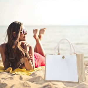 Nueva Bolsa de Yute Negra para Mujer con Cierre, Ideal para Regalo de Compromiso, Compras, Playa, Almuerzo o Vacaciones - Product Image 6