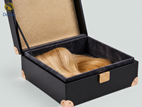 Boîte à perruque rigide à fermeture magnétique haut de gamme, écologique, avec logo personnalisé et doublure en satin, pour extensions capillaires de luxe et marques de beauté