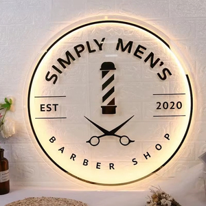 Insegna Logo 3D Retroilluminata in Acrilico Dorato Personalizzata per Boutique, Salone di Bellezza, Spa, Studio di Parrucchiere, Reception - Product Image 3