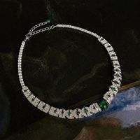 KAMMY Ensemble de bijoux de luxe vintage 4 pièces en alliage de zircon pour femme, comprenant collier, bracelet, boucles d'oreilles et bague, idéal pour mariage, fête, cadeau, vente en gros