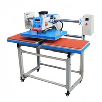 Presse à chaud automatique 40*60 à double station pour t-shirts Machine d'impression pneumatique de t-shirts grand format pour les petites entreprises