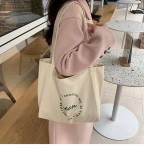 Bolsa de Mano de Lona de Algodón con Logotipo Personalizado, Color Natural Simple, Gran Capacidad, Estilo Minimalista, Hecha en China - Product Image 2