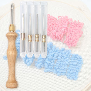 Juego de Agujas de Bordado <span class=keywords><strong>Ruso</strong></span> con Mango de Madera y 5 Agujas Reemplazables de 1.6-5mm <span class=keywords><strong>para</strong></span> Tejer a Mano - Product Image 2