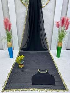 Precio asequible Georgette suave pesado con hermosa secuencia de trabajo bordado Saree Último diseño a precio asequible - Product Image 2