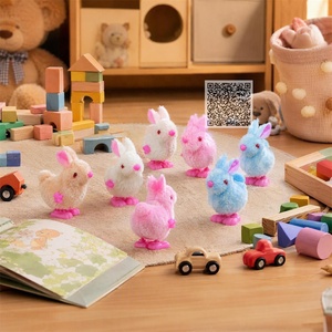 Jouet en peluche lapin sauteur à remonter, lapin rebondissant à mécanisme, animaux de bureau fantaisie, pour remplissage de paniers de Pâques, chasse aux œufs de Pâques et cadeaux de fête - Product Image 6