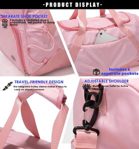 Bolsa de Gimnasio para <span class=keywords><strong>Mujer</strong></span> con Compartimento para Zapatos, Bolsa de <span class=keywords><strong>Viaje</strong></span> de Fin de Semana, Bolsa Deportiva para Gimnasio, Yoga, Baile - Product Image 4