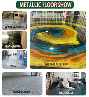 Revêtement de sol en résine époxy de qualité supérieure, peinture époxy métallique multicolores pour sols en béton