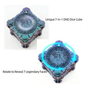 Металлические кубики для Dungeons & Dragons, 7-в-1, вращающиеся кубики для ролевых игр DnD, гравированные кубики из сплава для настольных игр, уникальный дизайн с драконом и мечом - Product Image 2