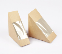 Nouveau design jetable de qualité alimentaire PE PP PLA Boîte à sandwich en papier kraft pliable avec revêtement aqueux pour supermarché