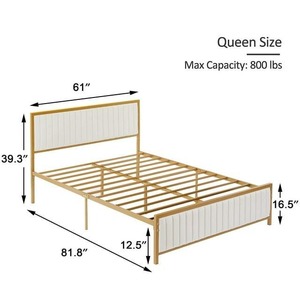 Cadre de lit en métal incurvé moderne Twin XL avec rangement, sommier pour matelas simple, idéal pour hôtels et auberges - Product Image 3