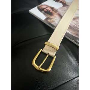 Ceinture à boucle dorée avec boucle à ardillon en alliage, style décontracté, ceinture en cuir PU - Product Image 3