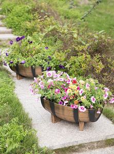 Ensemble de 2 jardinières rustiques en plastique miniature pour l'extérieur, demi-tonneau de whisky, revêtement PE, nouveauté - Product Image 6