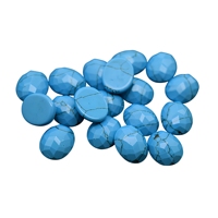 Turquoise synthétique bleu foncé avec ligne noire, taille ovale, pour la fabrication de bijoux