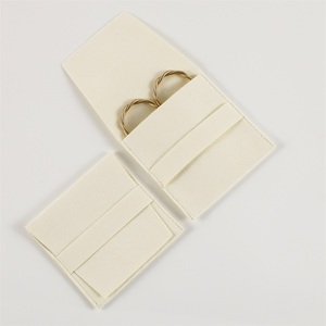 PUPPYSEW Ready to Ship No logo 8*8cm Beige Microfiber Jewelry Pouch Jewelry Packaging Bags, Jewelry <b>Envelope</b> Pouch - Product Image 5