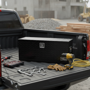 Boîte à outils pour camion en aluminium avec revêtement en poudre, robuste, verrouillable, étanche, résistante à la rouille et à la corrosion, boîte de rangement pour pick-up pour la réparation automobile - Product Image 1