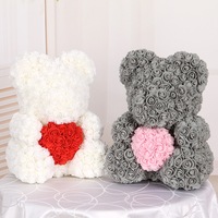 500 Pièces de Roses en Forme d'Ours en Peluche, Fleurs Artificielles en Mousse de 3,5 cm pour Mariage, Saint-Valentin, Fête des Mères, Noël, Nouvel An, Décoration de la Maison