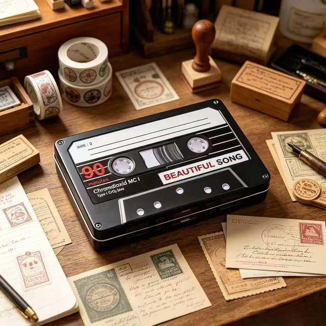 High Quality Rectangular Cassette Tape Metal Tin Box Craft Supplies Vintage Home Decor Tin Manufacturer