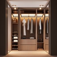 Système de dressing autoportant moderne avec poignées en aluminium et 5+ tiroirs, idéal pour hôtels et écoles – Conception gratuite