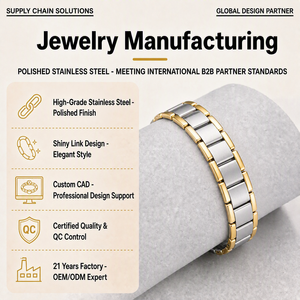 Stile europeo e americano lucido elegante <span class=keywords><strong>uomo</strong></span> di marca in acciaio inox gioielli bracciale - Product Image 2