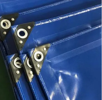 Bâche Rétractable en Vinyle Bleu Robuste et Étanche 550-1000 GSM Prix d'Usine, 30x40 PI PVC Enduit pour Côté Rideau de Camion
