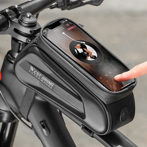 Sac De Cadre Avant Rigide WEST BIKING 1,5L Noir - Coque Dure étanche Pour Vélo Route/ VTT