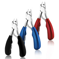 Pince à ongles incarnés professionnelle améliorée, poignée ergonomique en caoutchouc, lame incurvée en acier inoxydable pour ongles épais et durs