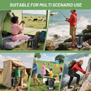 Toilette de camp pliable de voyage en plein air de grande taille Chaise de toilette portable pliante en plastique pour le camping - Product Image 5