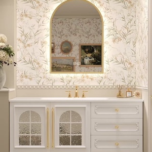 BALOM French Classic Style Bathroom Cabinet Wood MDF Plywood Melamine Vanity with Smart Mirror Ready to Assemble OEM - Product Image 4