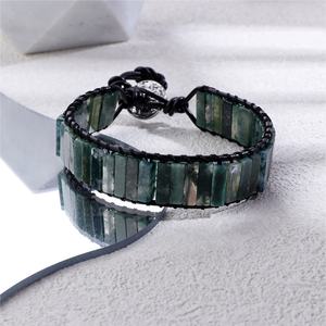 Bracelet Boho en pierre de neige naturelle fabriqué à la main Bracelet délicat en perles de pierres précieuses réglables pour bijoux de mode pour homme - Product Image 6