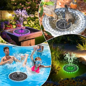 Fuente Solar Flotante Mejorada con Bomba Sumergible, Batería de Litio Integrada, Luz RGB, 7 Estilos de <span class=keywords><strong>Agua</strong></span>, IP68 para Pecera o Patio - Product Image 5
