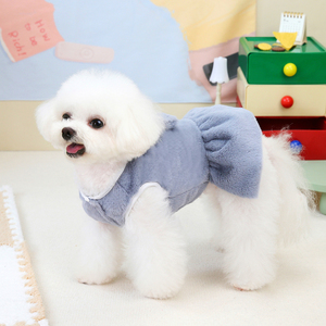 Luxury Princess Girl <strong>Dogs</strong> Skirt Pet Clothes Fashion Thicken Warm Shiny Color Thicken Warm <strong>Dog</strong> <strong>Coat</strong> Jacket <strong>With</strong> <strong>Harness</strong> <strong>Hole</strong> - Product Image 4