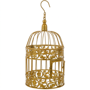 Antique Gold Metal <b>Decorative</b> <b>Bird</b> <b>Cage</b> Vintage Ornate Hanging Metal Birdcage Home Decor Metal <b>Bird</b> <b>Cage</b> Handcrafted Metal <b>Bird</b> - Product Image 1