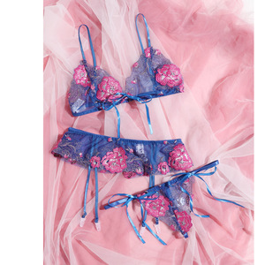 <strong>Cute</strong> Girls Femme Transparent Open Hot Embroidery Bra and Panty With Garter Belts <strong>Japanese</strong> Mature Women Sexy <strong>Lingerie</strong> - Product Image 2