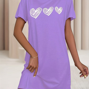 Pigiama a maniche corte da <span class=keywords><strong>donna</strong></span> di alta qualità traspirante con stampa d'amore <span class=keywords><strong>abbigliamento</strong></span> Casual per la casa Sexy e <span class=keywords><strong>comodo</strong></span> per l'estate - Product Image 6