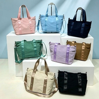 Tas Tote Wanita 2-in-1 Multi Kantong, Tas Selempang Bahu, Kapasitas Besar, Tas Kerja Santai, OEM ODM Logo Custom