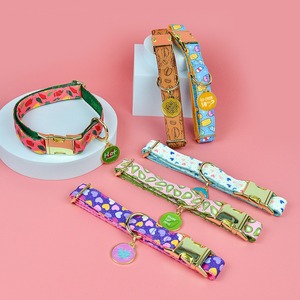 Luxus dekorative gedruckte Muster Haustier Hund Halskette Low MOQ Beliebte Valentinstag Geschenk aus Polyester Kragen - Product Image 3
