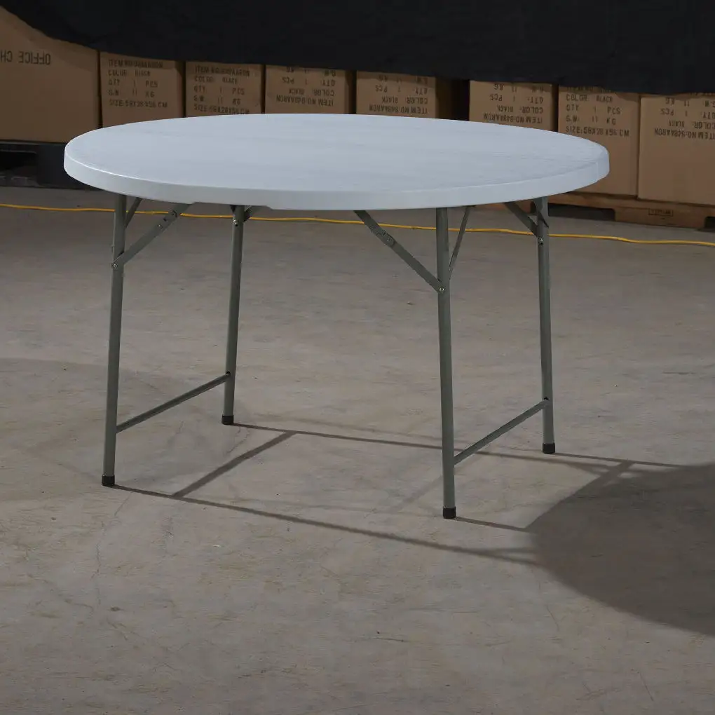 طاولة بلاستيكية مستديرة قابلة للطي طاولة قابلة للطي للاستعمال في الفنادق والزفاف والولائم الخارجية طاولة بلاستيكية بسيطة ومريحة للطعام المنزلي يمكن إرسال عينة مجانية للمطاعم قابلة للطي