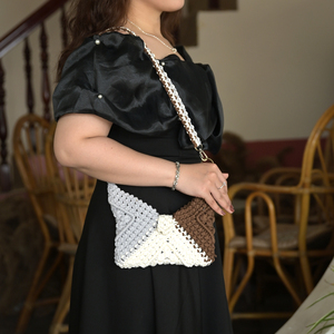 Vietnam-Crafted Natural Macrame <b>Boho</b> Style Women's <b>Handbag</b> Soft Lightweight Open Chain Decoration Good Quality Fashion Accessory - Product Image 4