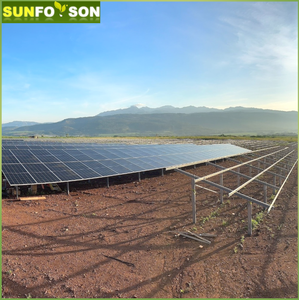 Utility-Scale Solar Farm Ground <strong>Mounting</strong> <strong>Structure</strong> - Heavy Duty Brackets &amp; Rails for Farmland Installation - Product Image 1