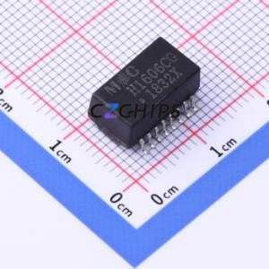 Transformateur LAN H1606CG SMD-16P, inducteur 12,7x7,1mm 1CT:1CT Port unique 10/100 Base-T POE - Product Image 1