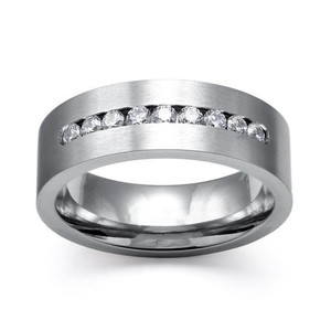 Modisch vergoldet Edelstahl Diamantring Hochzeit Verlobung eingebrachter Zirkon-Ring-Set für Paare