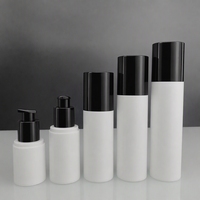 Siap Kirim Botol Pompa Airless Putih 30ml 50ml 80ml 100ml 120ml Wadah Airless Tutup Hitam