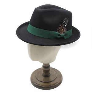 <span class=keywords><strong>Sombrero</strong></span> Fedora <span class=keywords><strong>Trilby</strong></span> <span class=keywords><strong>Borsalino</strong></span> de Fieltro de Lana 100% Australiana con Pluma para Caballero - Product Image 1