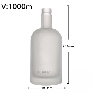 Venta al por mayor 250ml 375ml 500ml 750ml 1000ml Whisky Vodka Tequila botella transparente esmerilado redondo vidrio licor botella de vino con <span class=keywords><strong>corcho</strong></span> - Product Image 4