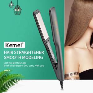 Professional Electric Custom Flat <strong>Hair</strong> Iron Kemei Km-2518 5 Speed Temperature Control <strong>Ceramic</strong> Natural <strong>Hair</strong> <strong>Straightener</strong> - Product Image 4