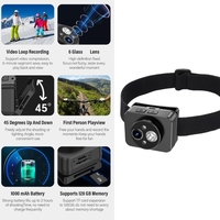 Enregistreur de caméra de sport monté sur la tête 1080P Vision nocturne grand Angle 100 ° pour la photographie aérienne de moto