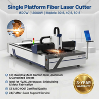 Machine de découpe laser à fibre à plateforme unique 3015 4015 la mieux notée, avec machine de découpe robuste pour fer et aluminium