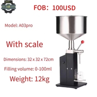 Machine de remplissage quantitative manuelle pour bouteilles et boîtes métalliques, modèle A03, pour gel de miel, confiture, lait concentré, huile lubrifiante